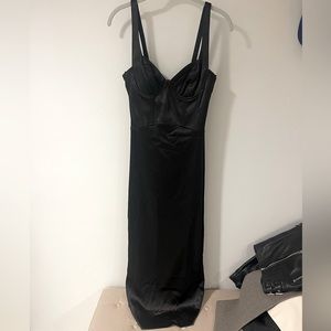 Corset Silk Black MIDI Dress